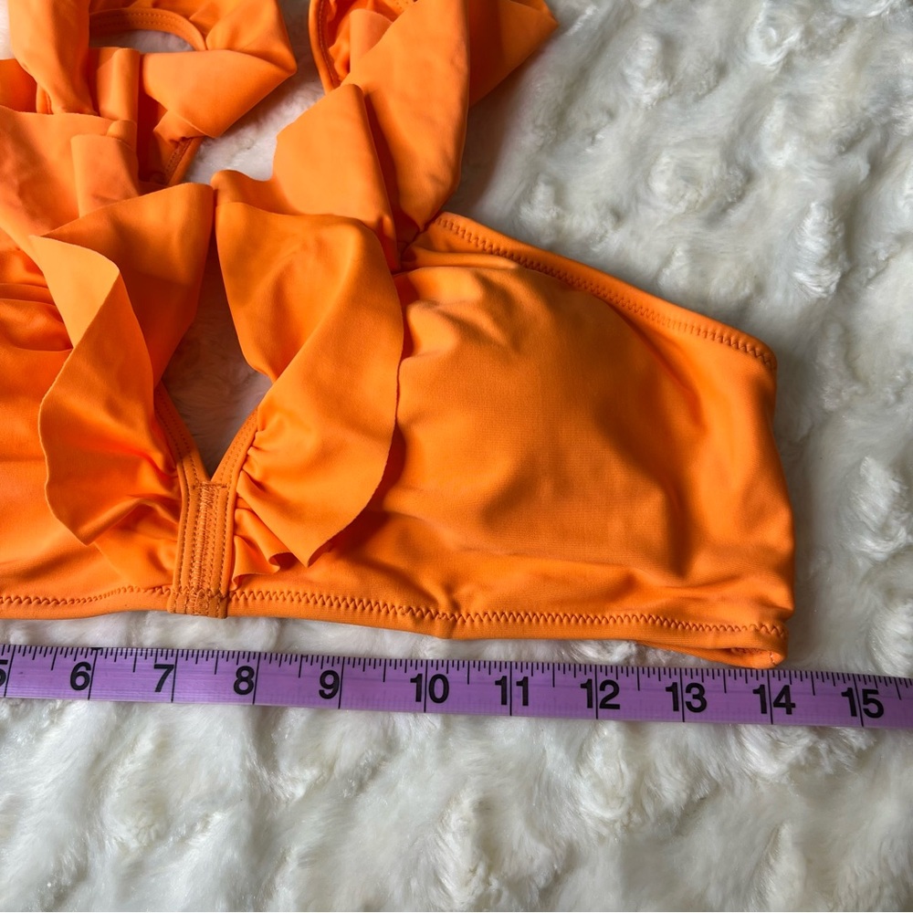 Orange Ruffle Bikini Top - Picture 5 of 6